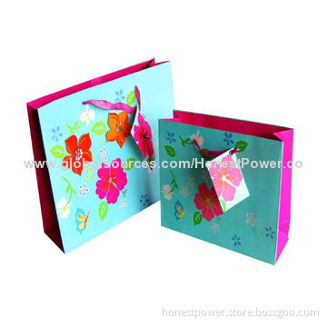Paper Bag with Off-set Printing, Matte Lamination, Customized Sizes/Designs are Accepted